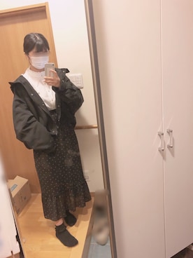 「one after another NICE CLAUP（ワンアフターアナザーナイスクラップ）のアイテム（マウンテンパーカー）」を使った、♡𝒦さん（レディース・159cm）の春コーディネート