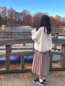 「one after another NICE CLAUP（ワンアフターアナザーナイスクラップ）のアイテム（マウンテンパーカー）」を使った、♡𝒦さん（レディース・159cm）の冬コーディネート