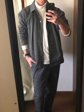 「EMODA（エモダ）のアイテム（その他アウター）」を使った、やましぃさん（メンズ・173cm）の冬コーディネート