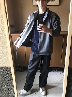 「EMODA（エモダ）のアイテム（その他アウター）」を使った、やましぃさん（メンズ・173cm）の冬コーディネート