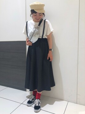 「シルバー」｜「アイテム（キャスケット）」を使った、MIKUさん（レディース・150cm）の春コーディネート