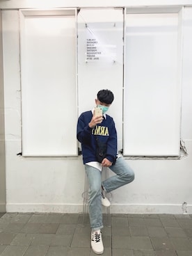 「VANS（バンズ）のアイテム（バッグ）」を使った、Lin._.45さん（メンズ・173cm）の冬コーディネート
