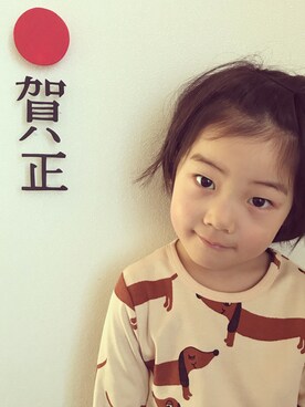 「Mini Rodini（ミニロディーニ）のアイテム（トップス）」を使った、eightmaaanさん（キッズ・110cm）の冬コーディネート