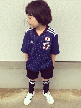 サッカー日本代表ユニフォーム のキッズ人気ファッションコーディネート 身長 101cm 110cm Wear