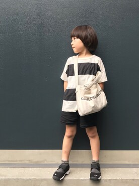 「maarook（マルーク）のアイテム（トップス）」を使った、eightmaaanさん（キッズ・110cm）の夏コーディネート