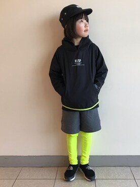 「RE/SP（アールイーエスピー）のアイテム（帽子）」を使った、eightmaaanさん（キッズ・125cm）の春コーディネート