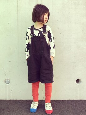 「Mini Rodini（ミニロディーニ）のアイテム（トップス）」を使った、eightmaaanさん（キッズ・125cm）の春コーディネート