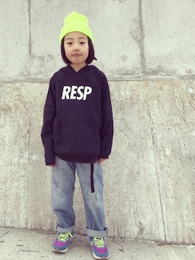 「こども ビームス（コドモビームス）のアイテム（パーカー）」を使った、eightmaaanさん（キッズ・125cm）の春コーディネート
