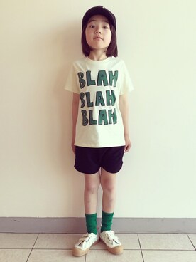 「Mini Rodini（ミニロディーニ）のアイテム（トップス）」を使った、eightmaaanさん（キッズ・125cm）の春コーディネート