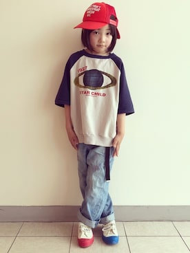 「bobo chose（ボボ チョース）のアイテム」を使った、eightmaaanさん（キッズ・125cm）の春コーディネート