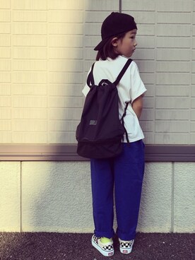 「devirock（デビロック）のアイテム（バッグ）」を使った、eightmaaanさん（キッズ・125cm）の夏コーディネート