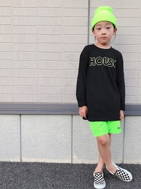 「IN THE HOUSE（インザハウス）のアイテム」を使った、eightmaaanさん（キッズ・125cm）の夏コーディネート