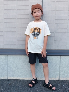 「こども ビームス（コドモビームス）のアイテム（パンツ）」を使った、eightmaaanさん（キッズ・125cm）の夏コーディネート