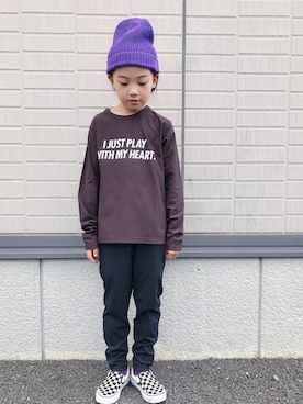 「こども ビームス（コドモビームス）のアイテム（パンツ）」を使った、eightmaaanさん（キッズ・130cm）の秋コーディネート