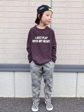 「こども ビームス（コドモビームス）のアイテム（パンツ）」を使った、eightmaaanさん（キッズ・130cm）の秋コーディネート