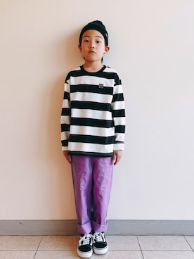 「こども ビームス（コドモビームス）のアイテム（帽子）」を使った、eightmaaanさん（キッズ・130cm）の春コーディネート