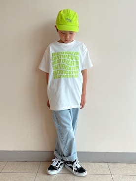 「RE/SP（アールイーエスピー）のアイテム（帽子）」を使った、eightmaaanさん（キッズ・132cm）の春コーディネート