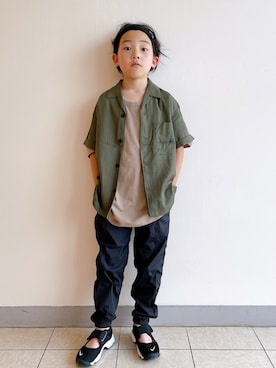 「こども ビームス（コドモビームス）のアイテム（パンツ）」を使った、eightmaaanさん（キッズ・132cm）の夏コーディネート