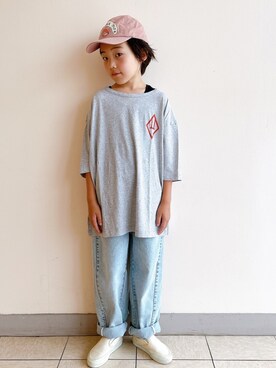 「The animals observatory（ジ・アニマルズ・オブザーバトリー）のアイテム」を使った、eightmaaanさん（キッズ・132cm）の夏コーディネート