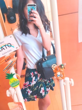 「キュロット」｜「アイテム（ハンドバッグ）」を使った、Yukiさん（レディース・147cm）の夏コーディネート