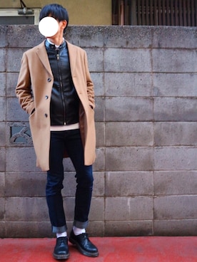 「GU（ジーユー）の（GU）スキニーフィットジーンズ（MEN ⁄ ジーンズ）」を使った、ともさん（メンズ・174cm）の冬コーディネート