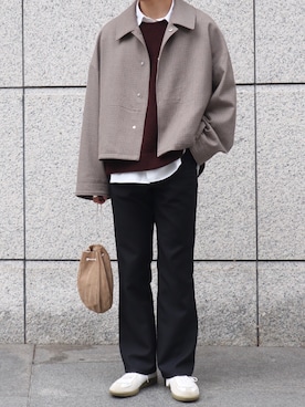 「アイテム（ステンカラーコート）」を使った、ともさん（メンズ・175cm・20代）の冬コーディネート
