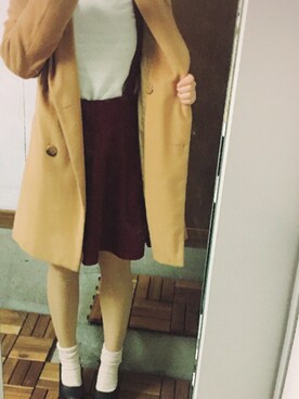 「ems excite（エムズエキサイト）のアイテム（ニット/セーター、ホワイト系）」を使った、あいさん（レディース）の春コーディネート