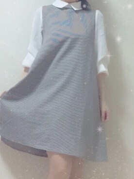 「OLIVE des OLIVE（オリーブデオリーブ）のアイテム（ワンピース/ドレス、ブラック系）」を使った、あいさん（レディース）の春コーディネート