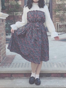 「rps（アールピーエス）のビスチェ風ハイネックワンピース（ワンピース、ホワイト系）」を使った、あいさん（レディース）の春コーディネート