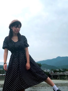 「OLIVE des OLIVE（オリーブデオリーブ）のアイテム（ワンピース、ブラック系）」を使った、あいさん（レディース）の秋コーディネート