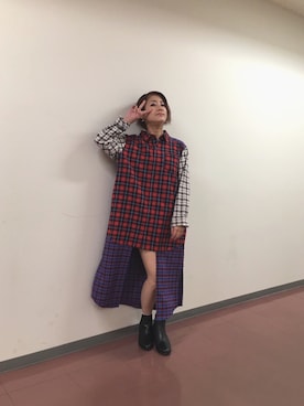 「アイテム（シャツワンピース）」を使った、IMALUさん（レディース・150cm・20代）の冬コーディネート