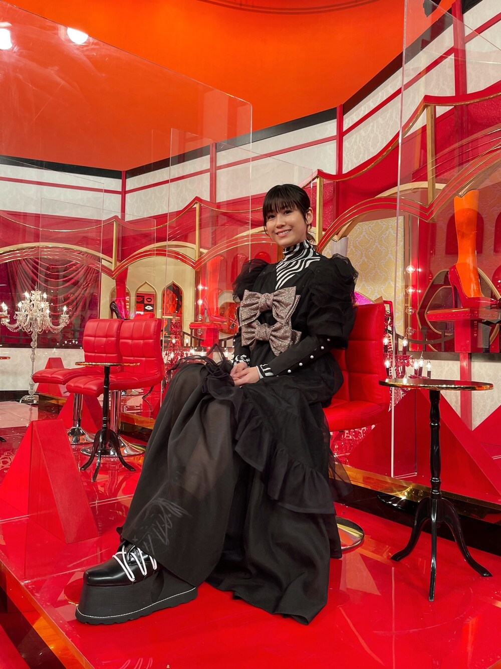 「PAMEO POSE、MAISON SPECIAL」｜「PAMEO POSEのアイテム（ワンピース/ドレス、ブラック系）」を使った、IMALUさん（レディース・150cm）の冬コーディネートの1枚目の写真