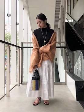 「EleSac（エルサック）の＜ELESAC（エルサック）＞PESCA ハンドバッグ◆（ハンドバッグ）」を使った、080688saさん（レディース・156cm）の春コーディネート