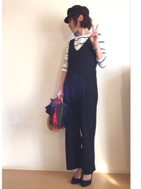 「ROPE' PICNIC（ロペピクニック）のアイテム（サロペット/オーバーオール）」を使った、✴︎Saso✴︎さん（レディース・158cm）の秋コーディネート