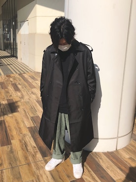 「neos（ネオス）のアイテム（トレンチコート）」を使った、かとちゃんさん（メンズ・170cm）の秋コーディネート