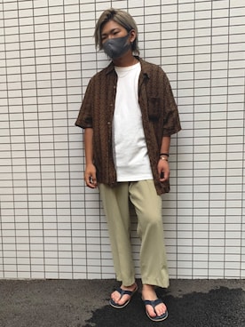 「ビーチサンダル」｜かとちゃんさん（メンズ・170cm・20代）の夏コーディネート