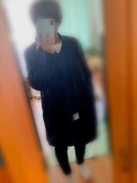 「JOURNAL STANDARD（ジャーナルスタンダード）のアイテム（チェスターコート、ブルー系）」を使った、みるくねこさん（レディース・162cm）の冬コーディネート