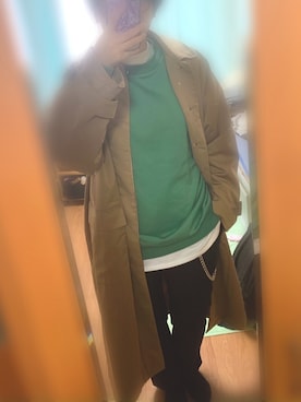 「kutir（クティール）のアイテム（ステンカラーコート）」を使った、みるくねこさん（レディース・162cm）の冬コーディネート