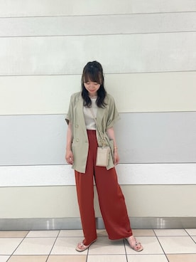 「NATURAL BEAUTY BASIC（ナチュラルビューティーベーシック）のアイテム（テーラードジャケット）」を使った、NBB STAFF 15さん（レディース・158cm）の夏コーディネート