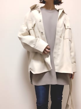 「reca（レカ）のゆったりラフな着心地◆超ビッグシルエットカットソー（Tシャツ/カットソー）」を使った、chiiiroさん（レディース・165cm）の春コーディネート