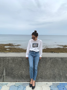 「MOUSSY（マウジー）のアイテム（トップス、ホワイト系）」を使った、Meiさん（レディース・162cm）の春コーディネート