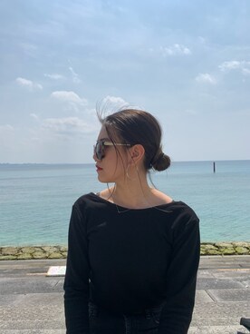 「URBAN RESEARCH（アーバンリサーチ）のアイテム（トップス、ブラック系）」を使った、Meiさん（レディース・162cm）の春コーディネート