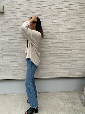 「MOUSSY（マウジー）のアイテム（トップス、ベージュ系）」を使った、Meiさん（レディース・162cm）の春コーディネート