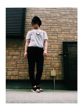 「Tシャツ×デニム」｜「アイテム（ハンチング/ベレー帽）」を使った、harumingさん（レディース・151cm）の夏コーディネート