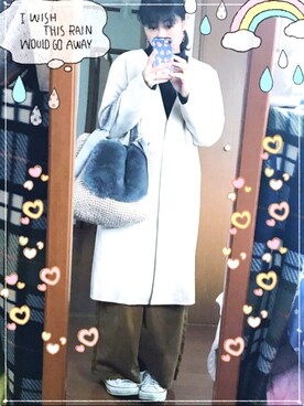 「Right-on（ライトオン）のアイテム（ノーカラージャケット）」を使った、ｪﾐﾙさん（レディース・152cm）の冬コーディネート