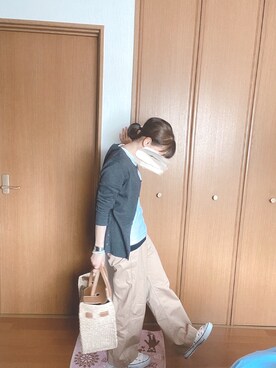 「SEA（シー）のアイテム（かごバッグ）」を使った、ｪﾐﾙさん（レディース・152cm）の春コーディネート