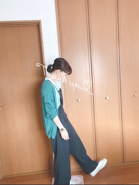 「LEPSIM（レプシィム）のアイテム（サロペット/オーバーオール）」を使った、ｪﾐﾙさん（レディース・152cm）の春コーディネート