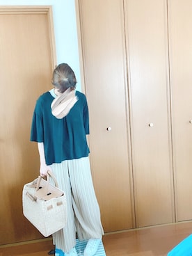 「SEA（シー）のアイテム（かごバッグ）」を使った、ｪﾐﾙさん（レディース・152cm）の春コーディネート