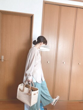 「SEA（シー）のアイテム（かごバッグ）」を使った、ｪﾐﾙさん（レディース・152cm）の夏コーディネート