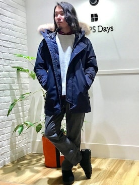 「SHIPS Days（シップスデイズ）のアイテム」を使った、田村さん（メンズ・168cm）の冬コーディネート